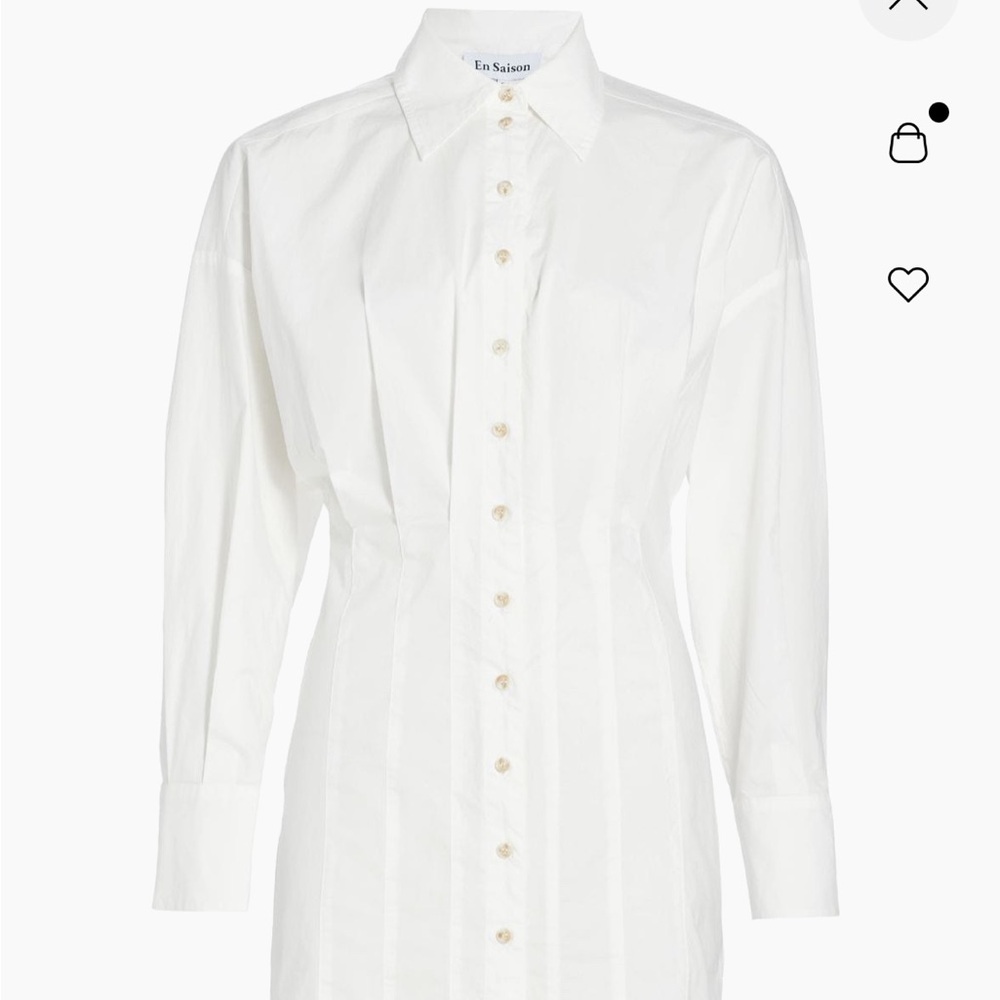 En Saison  Abby Cotton Pleated Mini Shirtdress